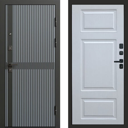 Входная дверь Termo-door Граунд грей Лион белый софт