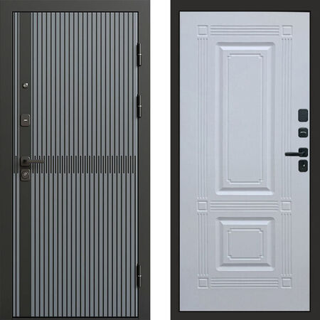 Входная дверь Termo-door Граунд грей Мадрид белый софт