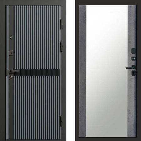 Входная дверь Termo-door Граунд грей Зеркало бетон темный