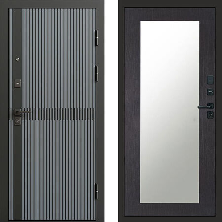 Входная дверь Termo-door Граунд грей Зеркало триумф венге