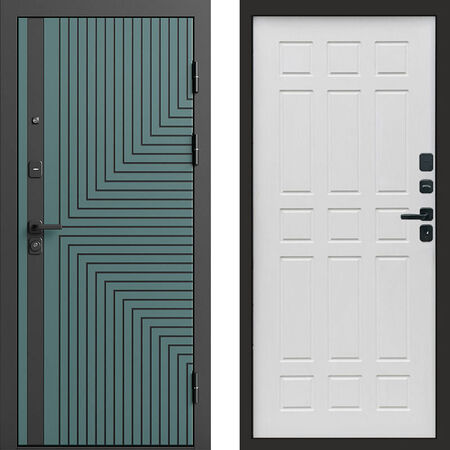 Входная дверь Termo-door Квантум velutto verde Спарта белое дерево