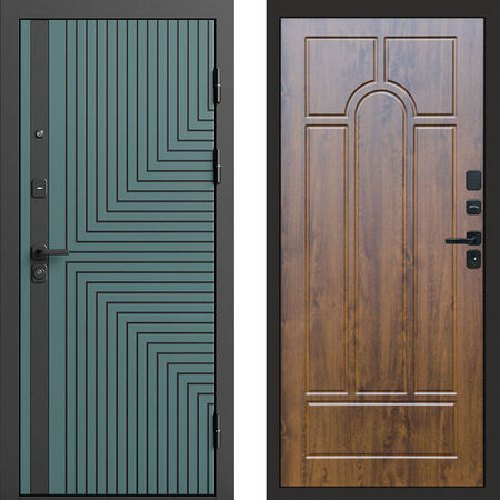 Входная дверь Termo-door Квантум velutto verde Арка дуб
