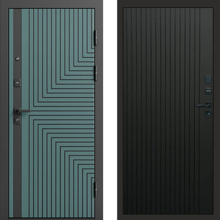 Входная дверь Termo-door Квантум velutto verde Flat черный кварц