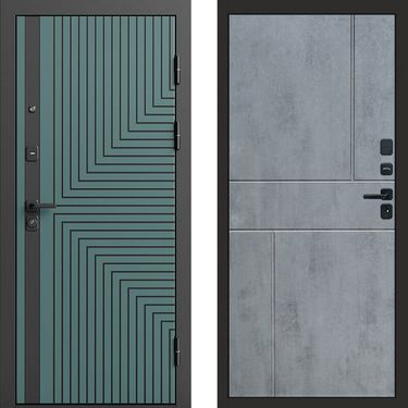 Дверь Termo-door Квантум velutto verde Горизонт бетон темный