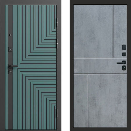 Входная дверь Termo-door Квантум velutto verde Горизонт бетон темный