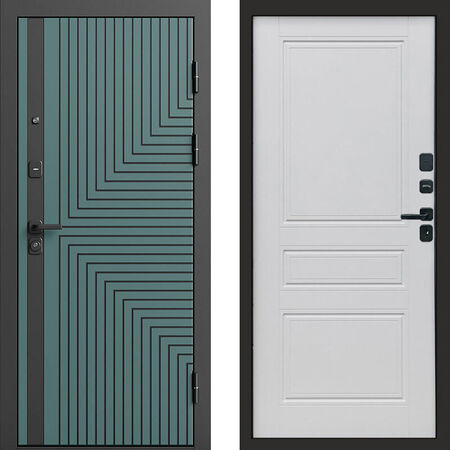 Входная дверь Termo-door Квантум velutto verde Классика белый матовый