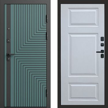 Дверь Termo-door Квантум velutto verde Лион белый софт