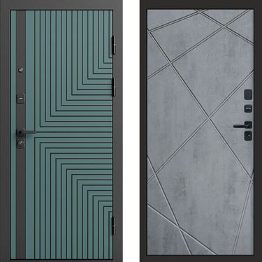 Дверь Termo-door Квантум velutto verde Лучи бетон темный