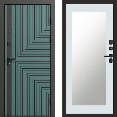 Дверь Termo-door Квантум velutto verde Зеркало триумф белый софт