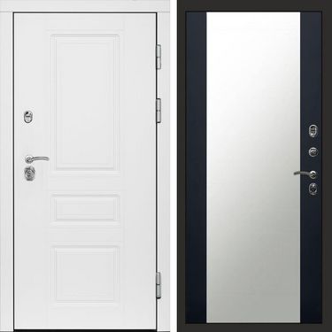 Дверь Termo-door Орегон White Зеркало черный кварц+тонировка