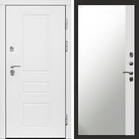 Входная дверь Termo-door Орегон White Зеркало фацет белый софт