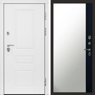 Входная дверь Termo-door Орегон White Зеркало фацет черный кварц
