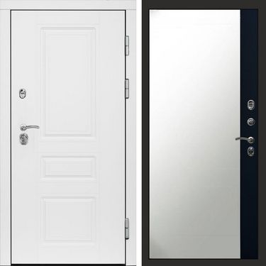 Дверь Termo-door Орегон White Зеркало фацет черный кварц