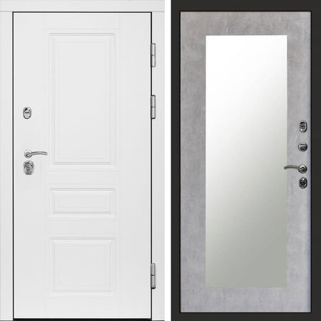 Входная дверь Termo-door Орегон White Зеркало триумф бетон светлый