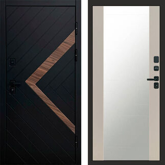 Входная дверь Termo-door Плэй Зеркало слоновая кость