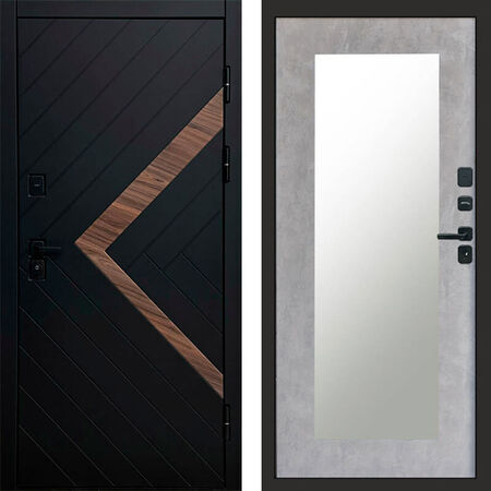 Входная дверь Termo-door Плэй Зеркало триумф бетон светлый