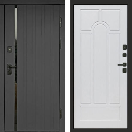 Входная дверь Termo-door Роял графит Арка белое дерево