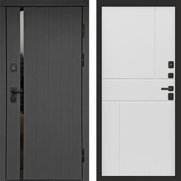 Дверь Termo-door Роял графит Горизонт белый
