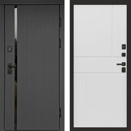 Входная дверь Termo-door Роял графит Горизонт белый