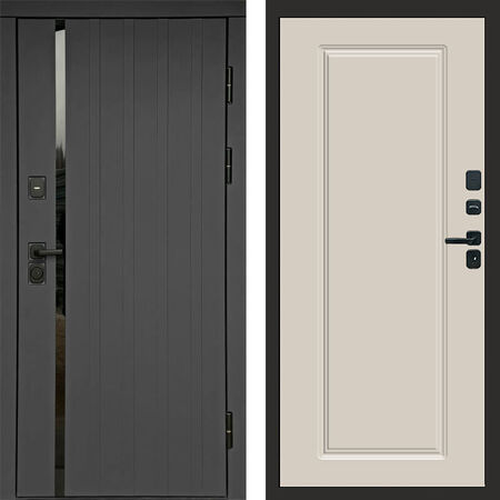 Входная дверь Termo-door Роял графит Гранд слоновая кость