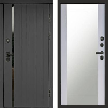 Дверь Termo-door Роял графит Зеркало белый софт