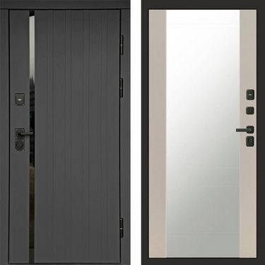 Дверь Termo-door Роял графит Зеркало слоновая кость