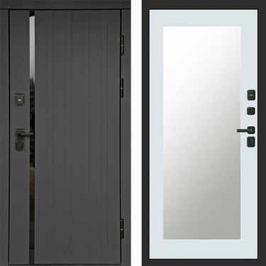 Дверь Termo-door Роял графит Зеркало триумф белый софт