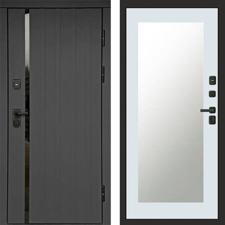 Входная дверь Termo-door Роял графит Зеркало триумф белый софт