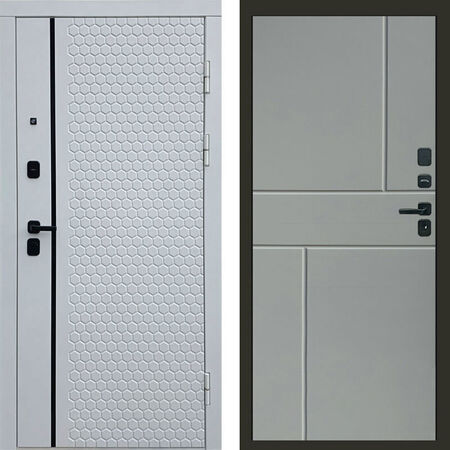 Входная дверь Termo-door Simple white Горизонт Grey софт