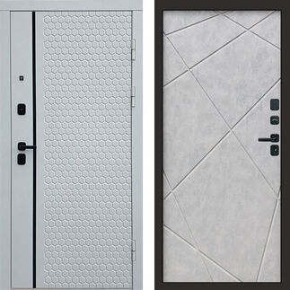 Входная дверь Termo-door Simple white Лучи бетон светлый