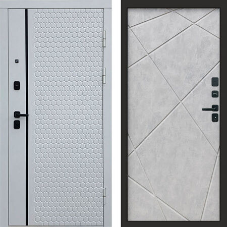 Входная дверь Termo-door Simple white Лучи бетон светлый
