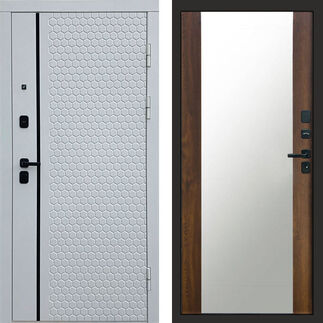 Входная дверь Termo-door Simple white Зеркало дуб