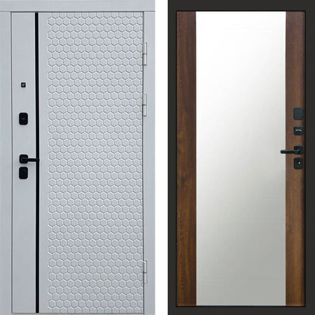 Входная дверь Termo-door Simple white Зеркало дуб