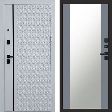 Дверь Termo-door Simple white Зеркало grey софт
