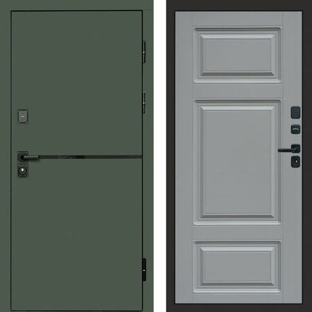 Входная дверь Termo-door Тренд грин Лион grey софт