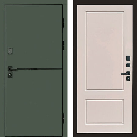 Входная дверь Termo-door Тренд грин Марсель слоновая кость