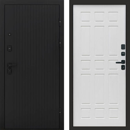 Входная дверь Termo-door Твист black Спарта белое дерево