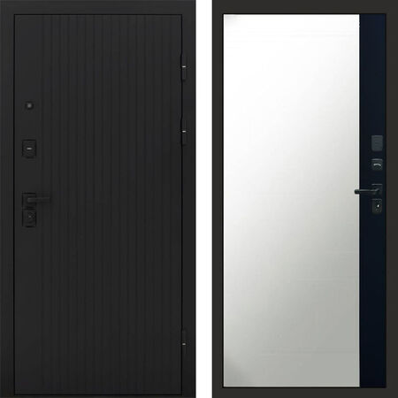 Входная дверь Termo-door Твист black Зеркало фацет черный кварц
