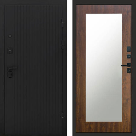 Входная дверь Termo-door Твист black Зеркало триумф дуб