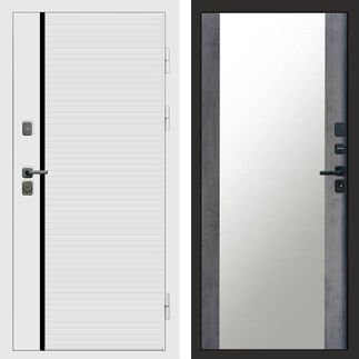 Входная дверь Termo-door White Line Зеркало бетон темный