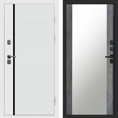 Дверь Termo-door White Line Зеркало бетон темный