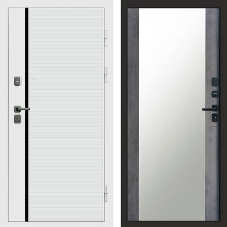 Входная дверь Termo-door White Line Зеркало бетон темный