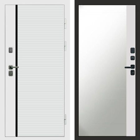 Входная дверь Termo-door White Line Зеркало фацет белый софт
