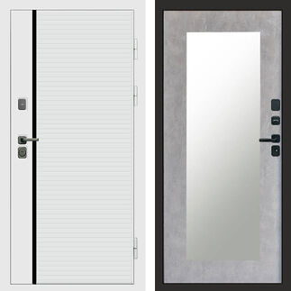 Входная дверь Termo-door White Line Зеркало триумф бетон светлый