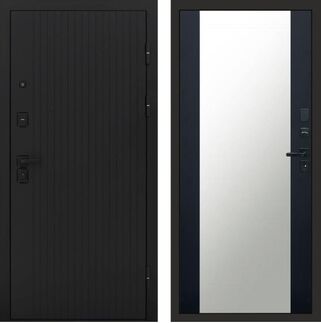 Входная дверь Termo-door Твист black Зеркало черный кварц+тонировка