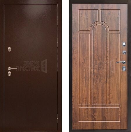 Входная дверь Termo-door Сибирь Антик медный Арка в цвете дуб с терморазрывом