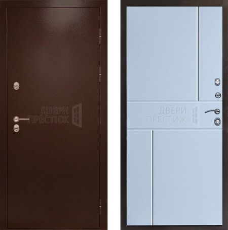Входная дверь Termo-door Сибирь Антик медный Горизонт в цвете белый с терморазрывом