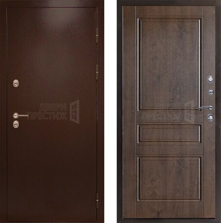 Входная дверь Termo-door Сибирь Антик медный Классика в цвете дуб с терморазрывом