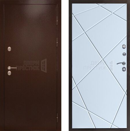 Входная дверь Termo-door Сибирь Антик медный Лучи в цвете белый с терморазрывом