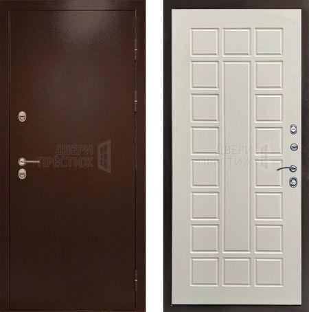 Входная дверь Termo-door Сибирь Антик медный Престиж в цвете беж матовый с терморазрывом